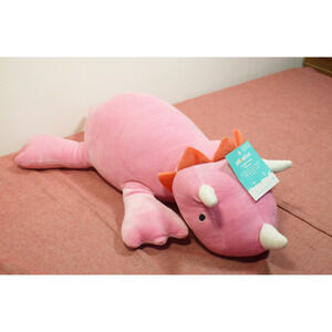 Pillowfort- Dinosaur Weighted Plush Kids' Throw Pillow Bright Pink (Hole)*